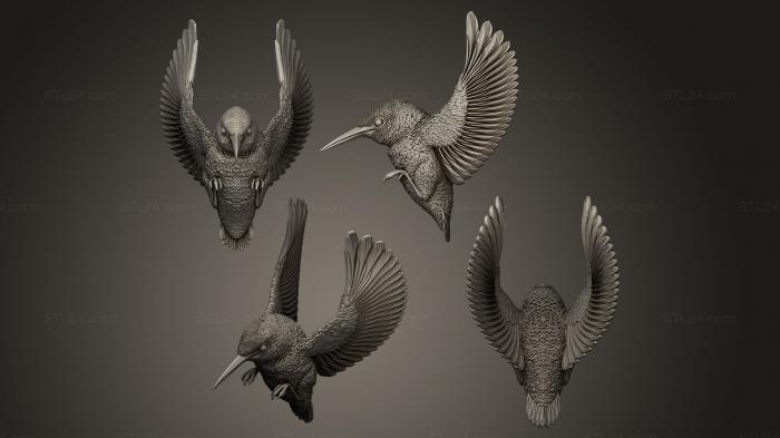 Bird figurines (Kingfisher, STKB_0045) 3D models for cnc
